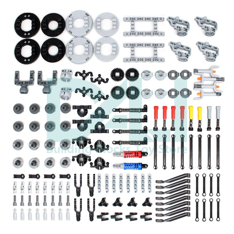 Tech Gear Accessories - 148 個 MOC テクニカルパーツギアリンクリフトアームオートサスペンションハイテクビルディングブロックレンガアクセサリー互換性のあるおもちゃ