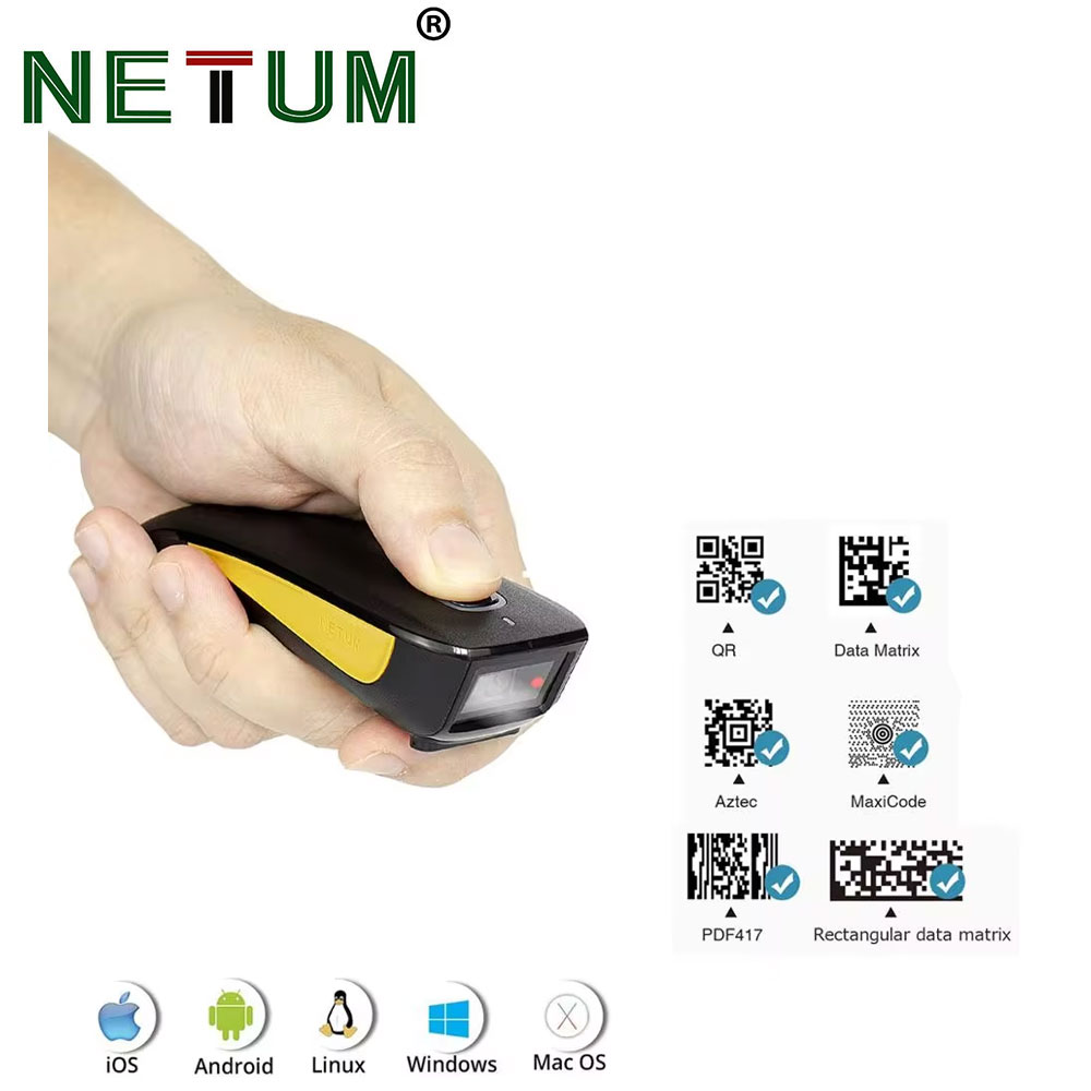 Document Scanner Portable - Netum-Bluetooth付きバーコードスキャナー,3 in 1,2d,qrバーコードリーダー,c750,小型,ポータブル