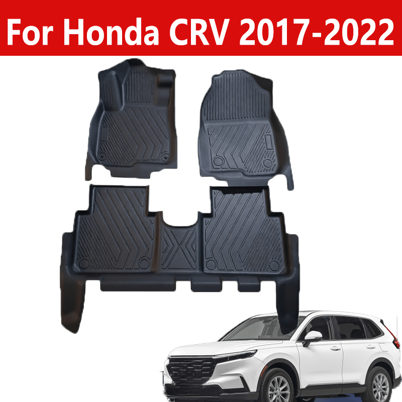 Tech Car Accessories - ホンダCRV 2017-2022用TPEカーフロアマット、フロアマットカーゴライナーTPEフロアライナートランクマット車内アクセサリー