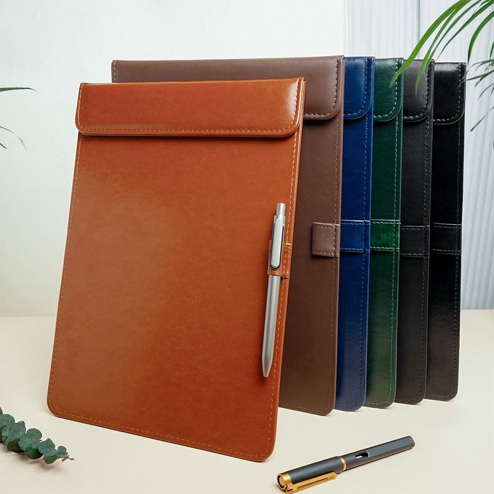 Document Scanner Portable - ポータブル PU レザーライティングクリップボード ペン挿入付き 磁気吸着メニューフォルダー 署名ライティングパッド