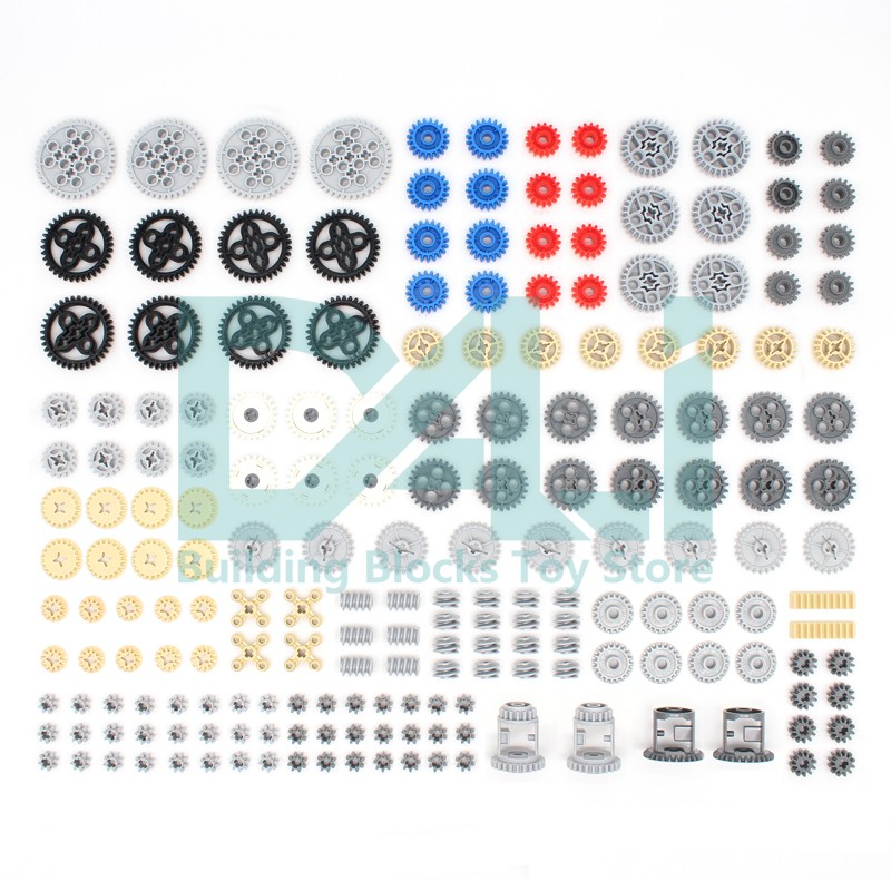 Tech Gear Accessories - テクニカル MOC パーツ 198 個ギアハイテクセットビルディングブロックレンガ創造性 DIY