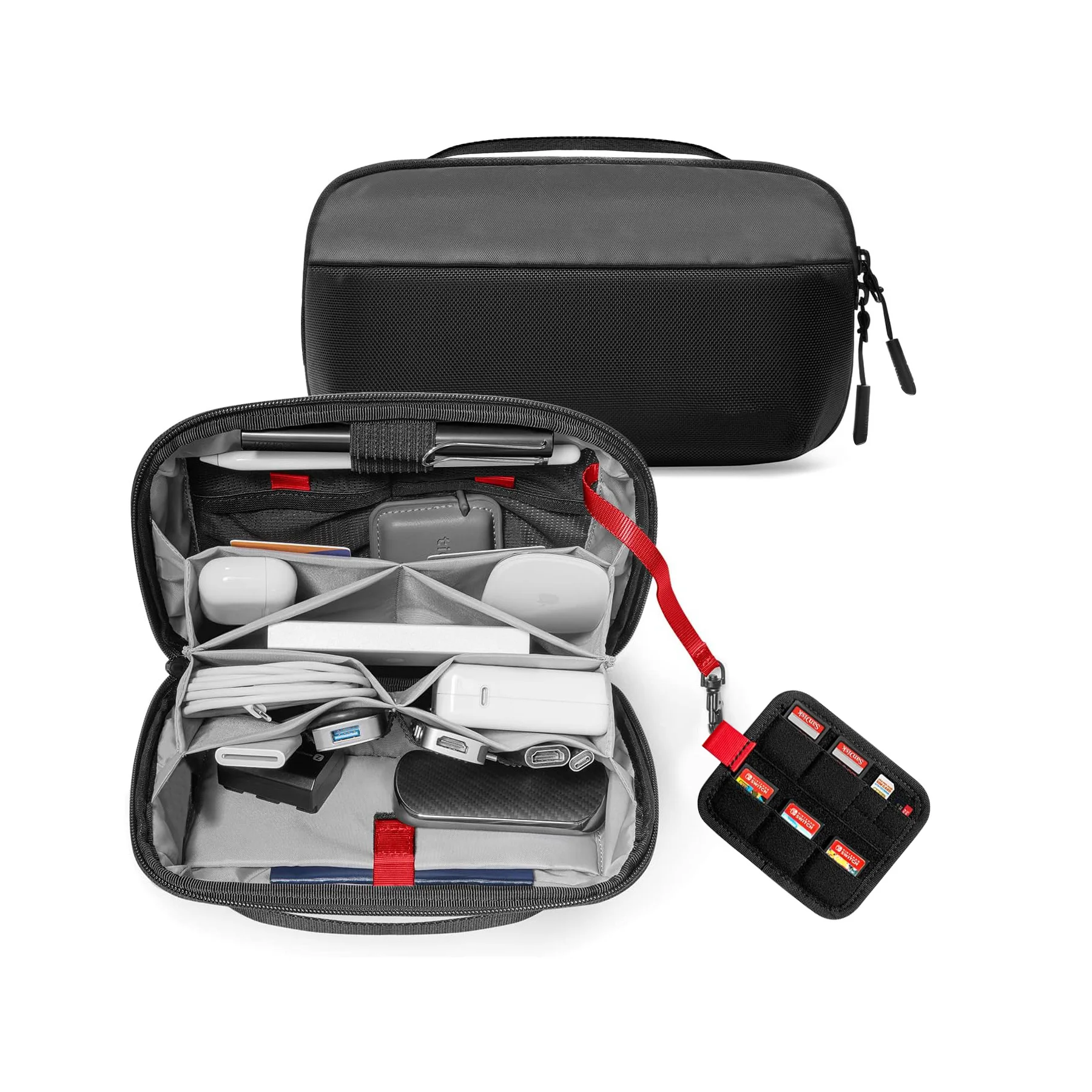 Tech Accessories Shop - トラベルテックオーガナイザーポーチ、防水多機能電子機器アクセサリーケース（ケーブル、充電器、モバイルバッテリー用）