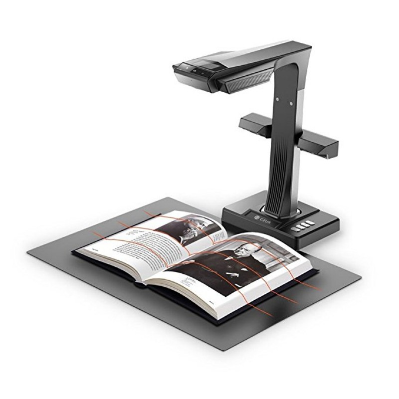 Document Scanner Portable - ET16+ 16MPスマートブックドキュメントスキャナー、革新的なサイドライト搭載、187言語OCR対応、MacとWindows用ハンド/フットペダル付き