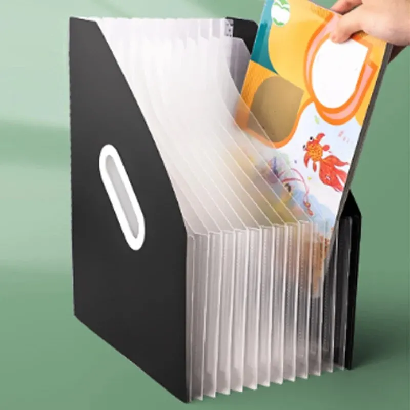 Document Scanner Portable - 13グリッド縦型ポータブル拡張アコーディオンバッグ多層紙製収納バッグ学生専用オフィスファイル収納フォルダー