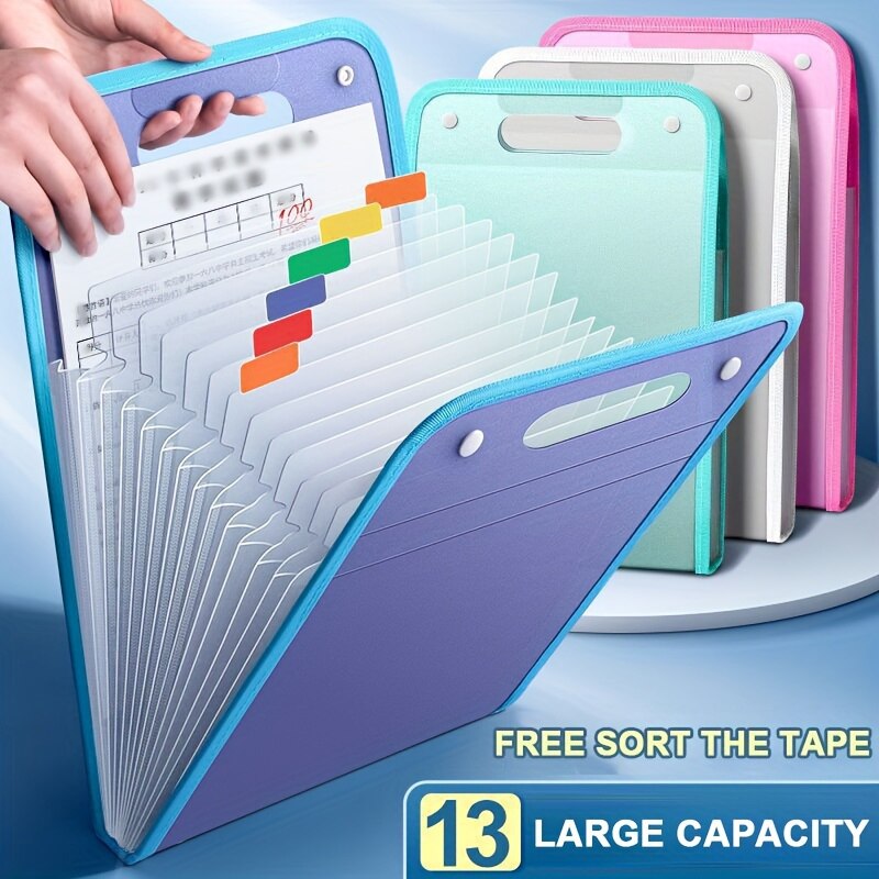 Document Scanner Portable - 13ポケットファイルフォルダーポータブルa4文字サイズマカロンカラーアコーディアンドキュメントオーガナイザー教室オフィスホームストレージ用