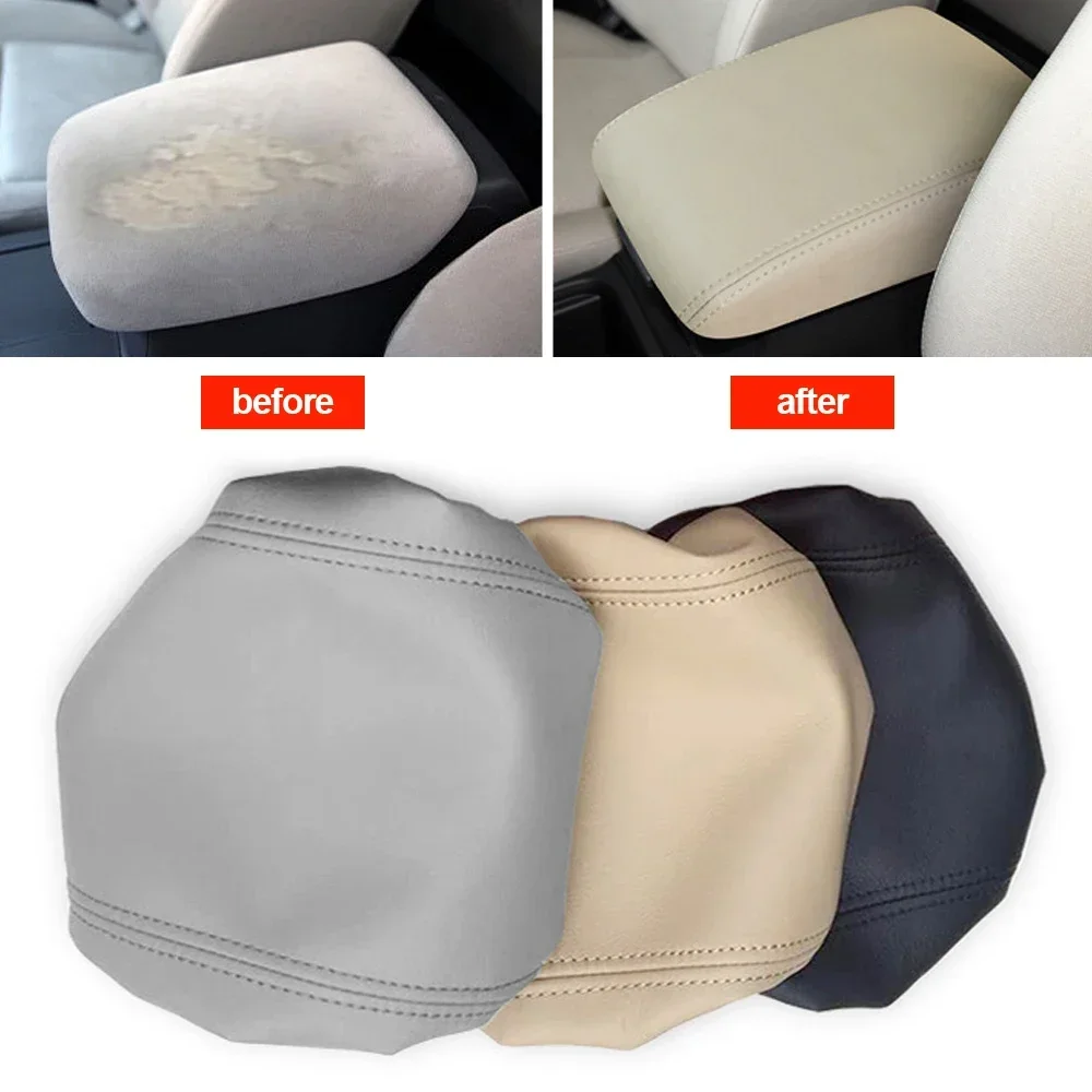 Tech Car Accessories - 車のアームレストボックスセンターコンソール蓋アームレストカバーインテリアアクセサリーPUレザーカバーホンダCRV 2012 2013 2014 2015 2016用