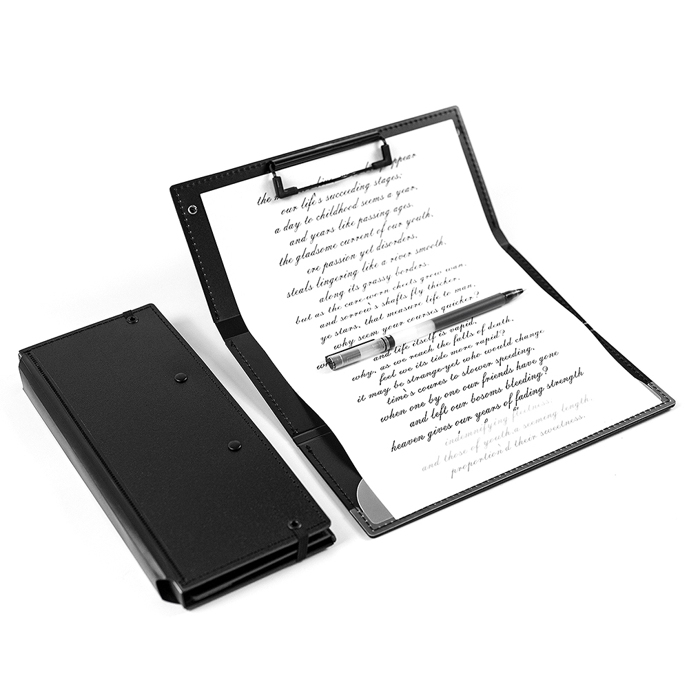 Document Scanner Portable - 看護用クリップボード 折りたたみ式ハンドヘルドフォルダー ポータブルライティングボード 3層式安全紙グリップ 書類用、新学期用