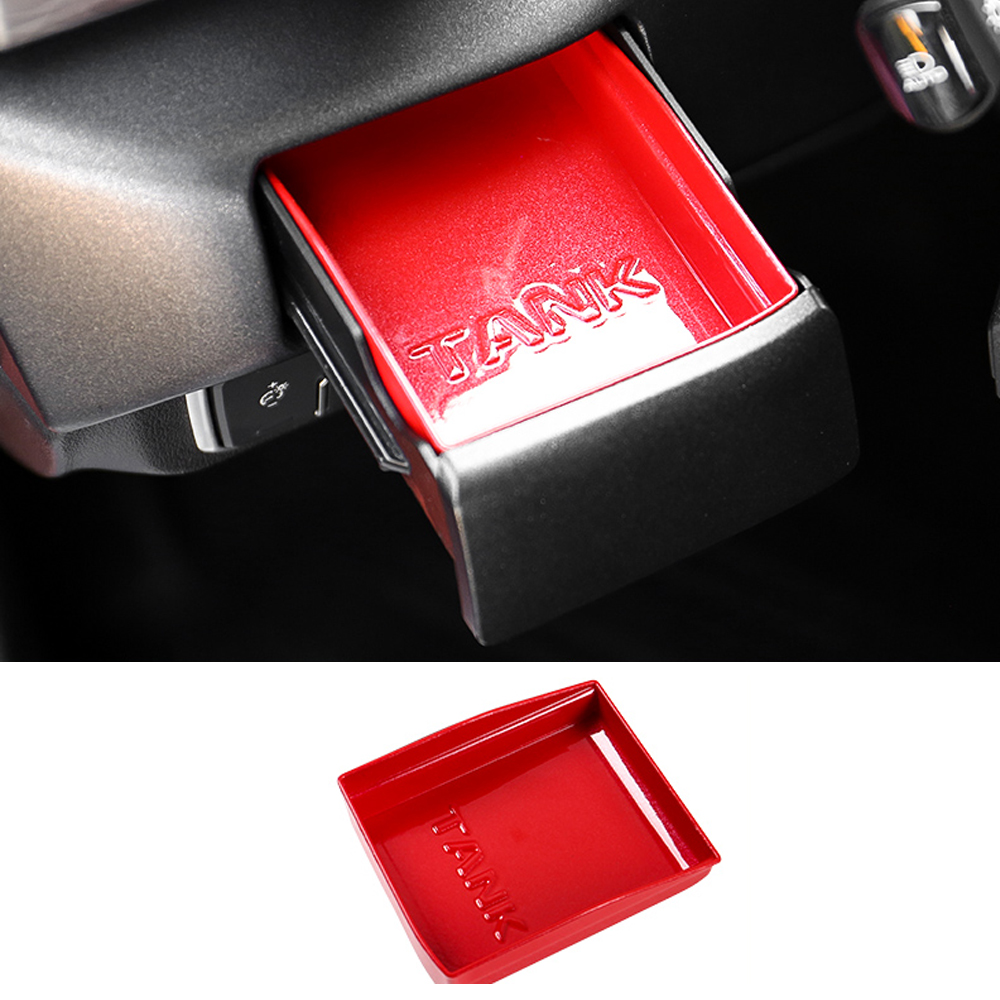 Tech Accessories Storage - 2021-2025年式 タンク300 運転席側 ドロワーボックス、灰皿オーガナイザー収納ボックス、ABSブラック テックカーアクセサリー 簡単取り付け