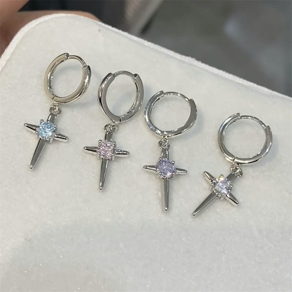 1 個ブリンブリンジルコンクロスドロップ耳骨ネイル 316L - Y2K Tech Accessories のレビューと価格