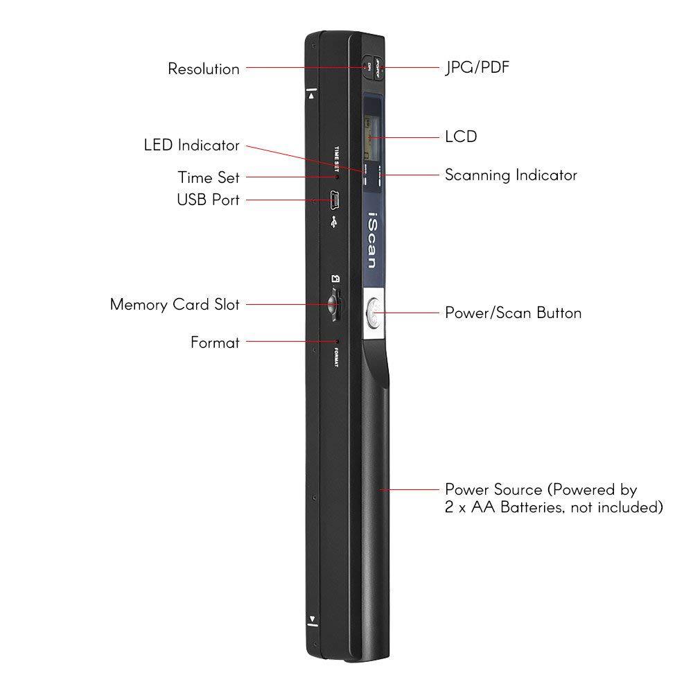 Iscan-ハンドヘルドワイヤレスiscanスキャナー,a4 - Document Scanner Portable のレビューと価格