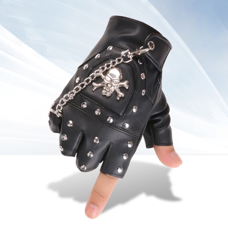 スカルリベット手袋ストリートダンス男性ファッションパンクカッ - Tech Wear Accessories のレビューと価格