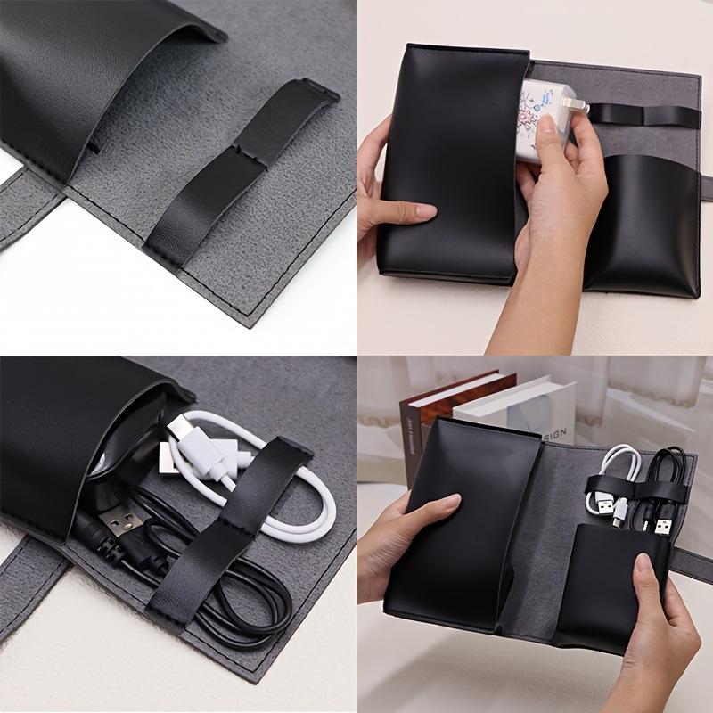 1PC PU レザーマルチコンパートメントオーガナイザーポー - Tech Accessories Storage のレビューと価格