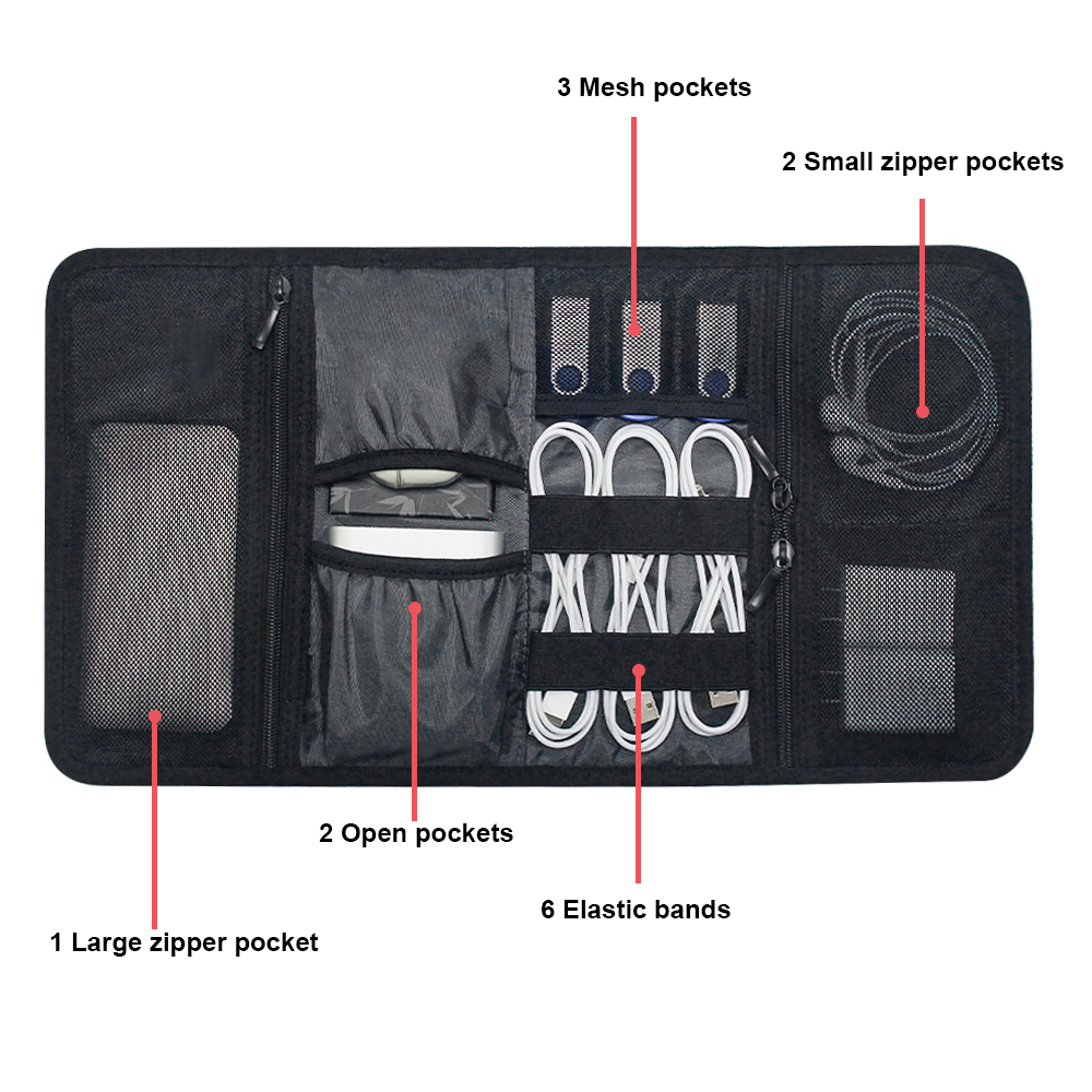 テックオーガナイザーバッグ ケーブル収納ケース トラベル電子 - Tech Accessories Storage のレビューと価格