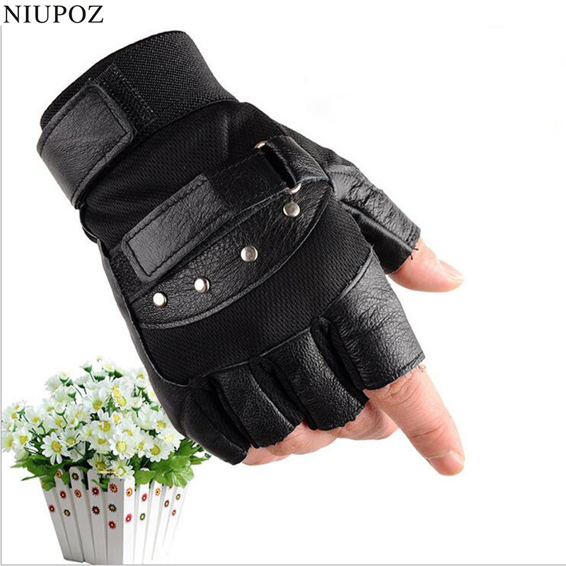 ハーフフィンガーレザーフィットネスグローブ,ブラックリベット - Tech Wear Accessories のレビューと価格