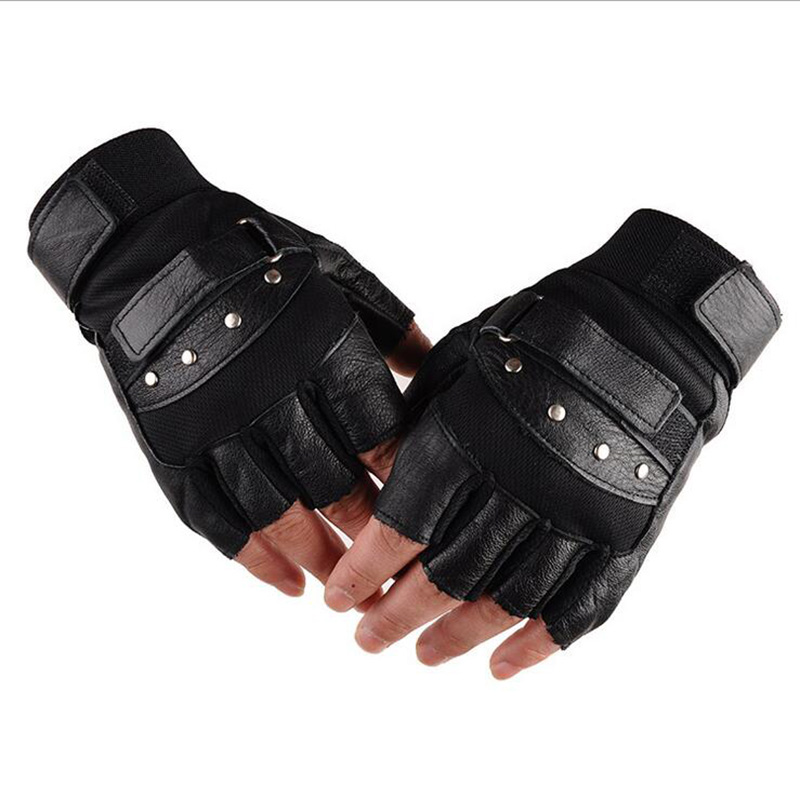 ハーフフィンガーレザーフィットネスグローブ,ブラックリベット - Tech Wear Accessories のレビューと価格