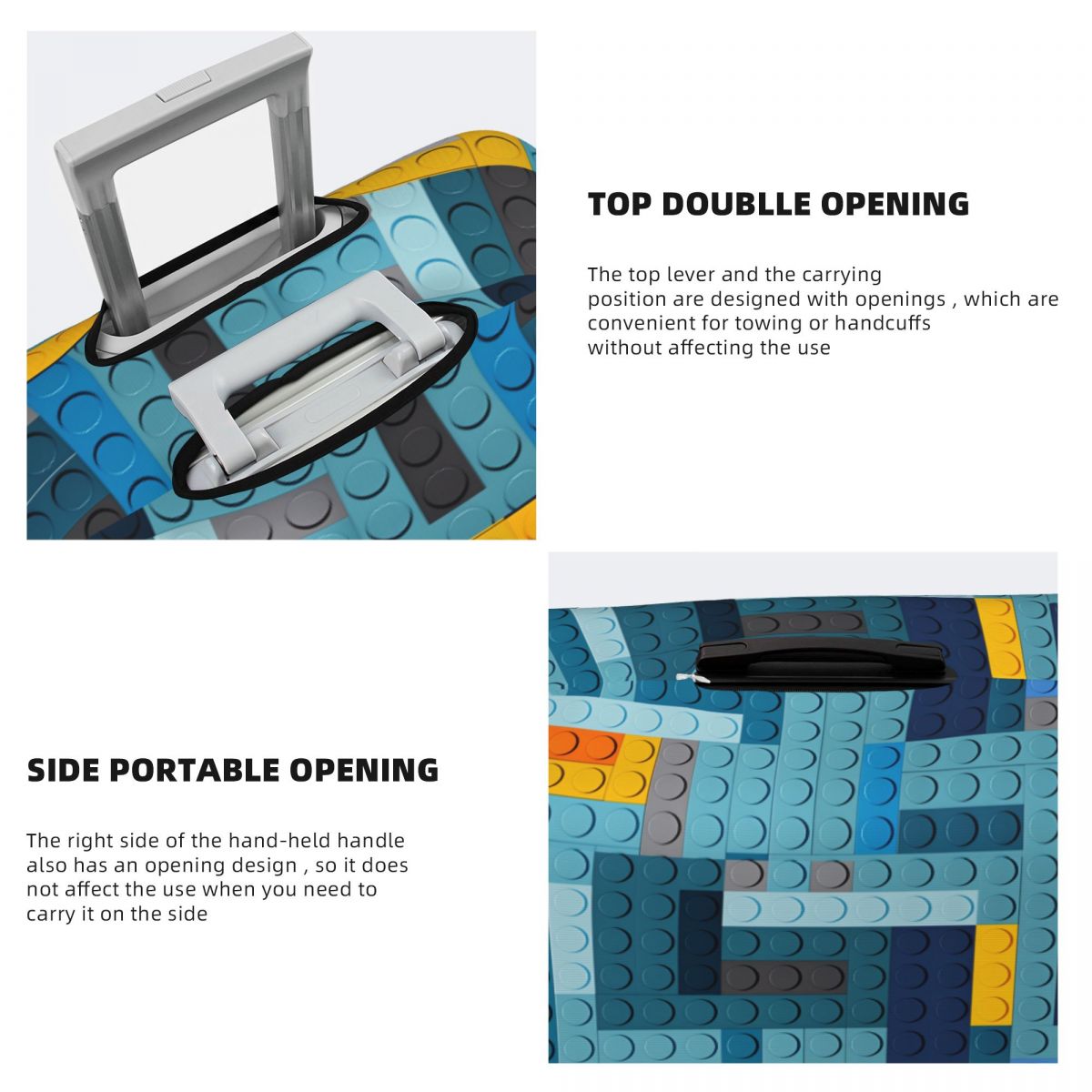 ブルーテックピクセルビルディングブロックテクスチャスーツケー - Tech Accessories Business のレビューと価格
