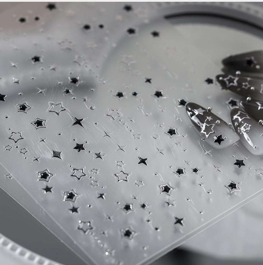 1枚 5D Y2K ゴシックメタル ブラックシルバー スター - Y2K Tech Accessories のレビューと価格